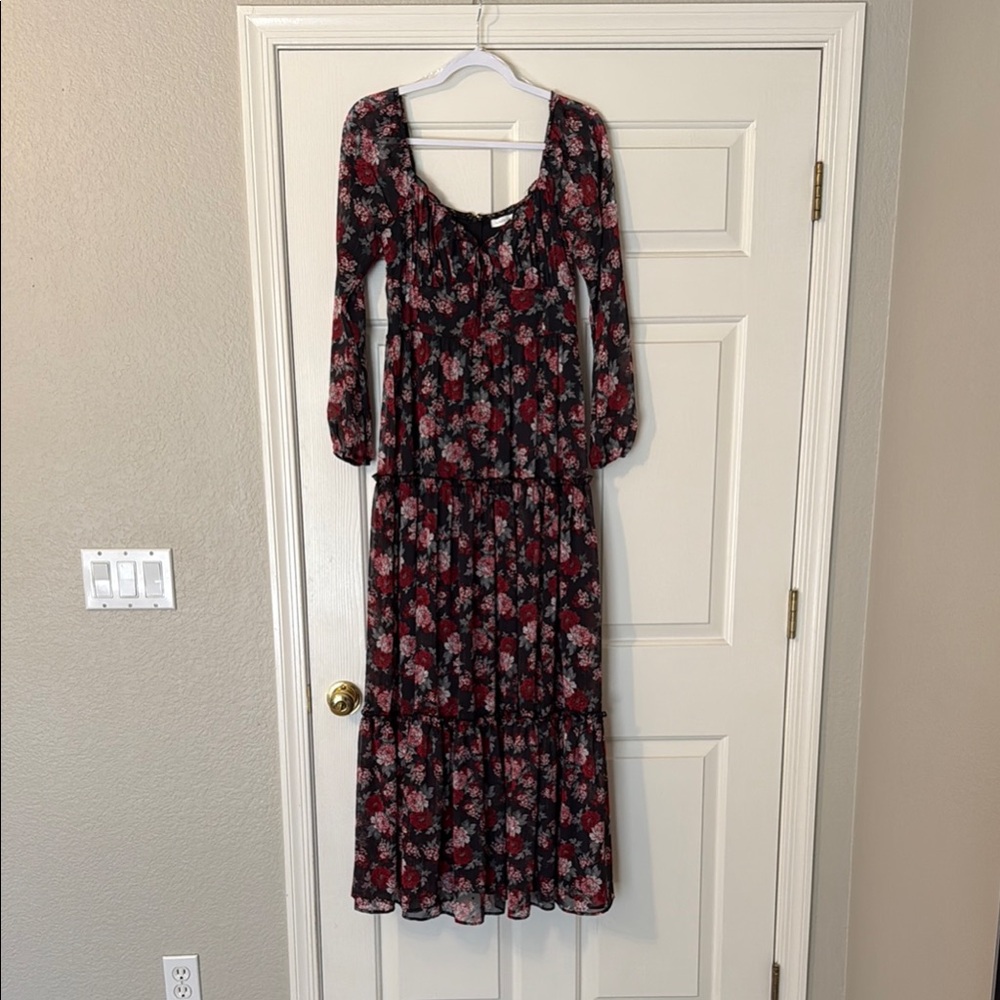 Altar'd State Pink Scoop Neck Sundress with Bishop Sleeves